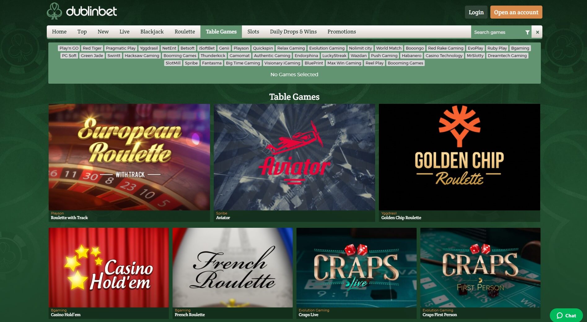 DublinBet interface
